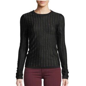 FRAME Striped Metallic Wool-Blend Long-Sleeve Top – Black & Gold, Luxe & Chic